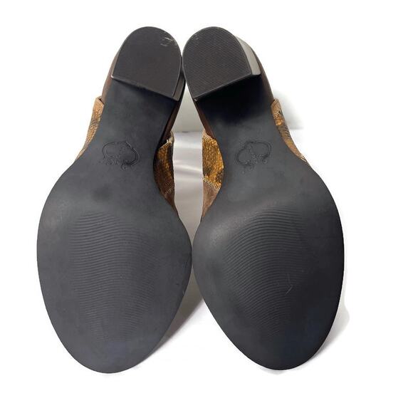 C. Wonder Open Toe Booties Brown Patchwork Leather Size 8 NEW - Picture 11 of 14